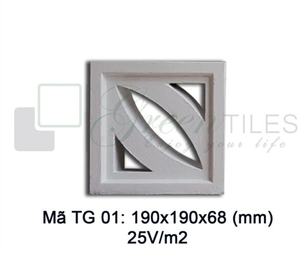 TG01 - Gạch bông gió chiếc lá 19x19cm